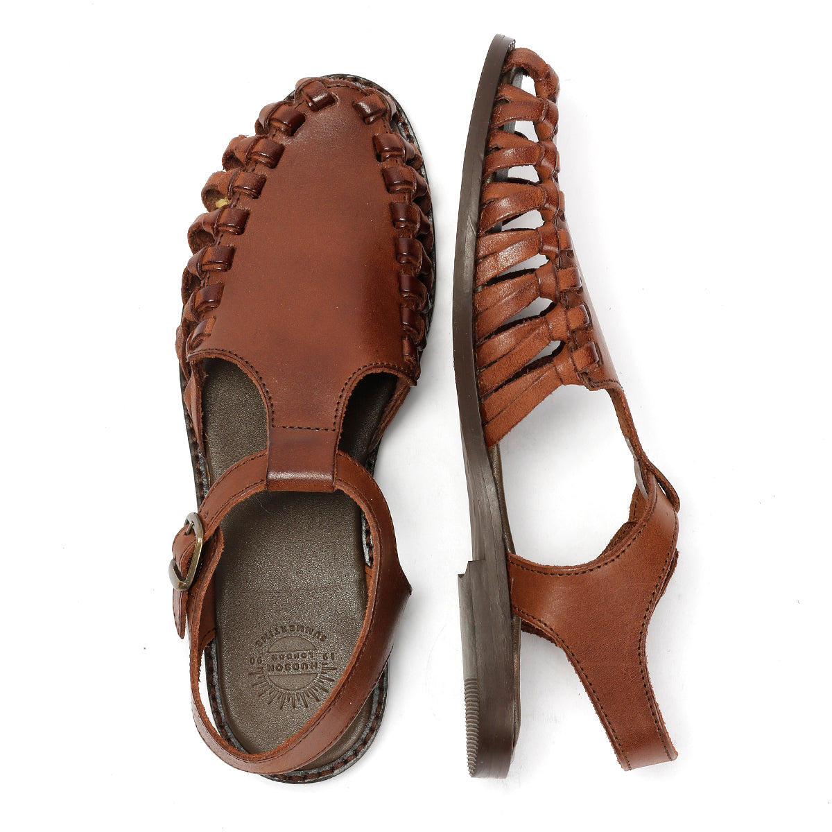 LUNA WOMENS BROWN LEATHER SANDAL