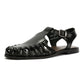 LUNA WOMENS BLACK LEATHER SANDAL