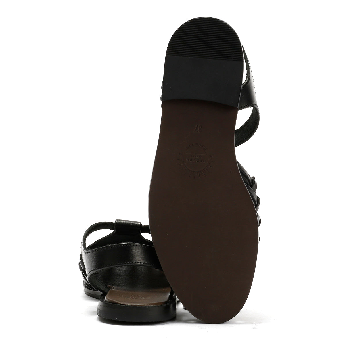LUNA WOMENS BLACK LEATHER SANDAL