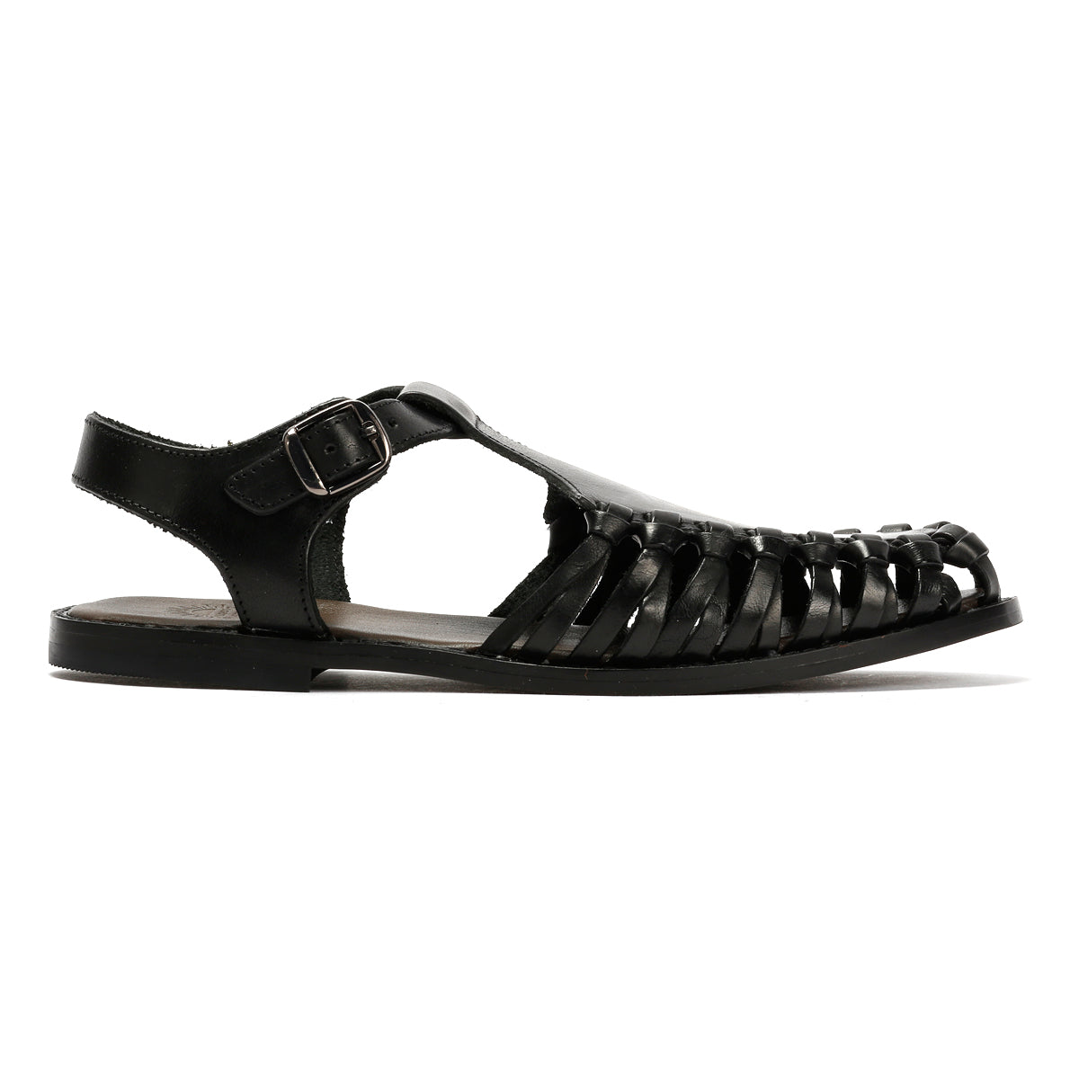 LUNA WOMENS BLACK LEATHER SANDAL