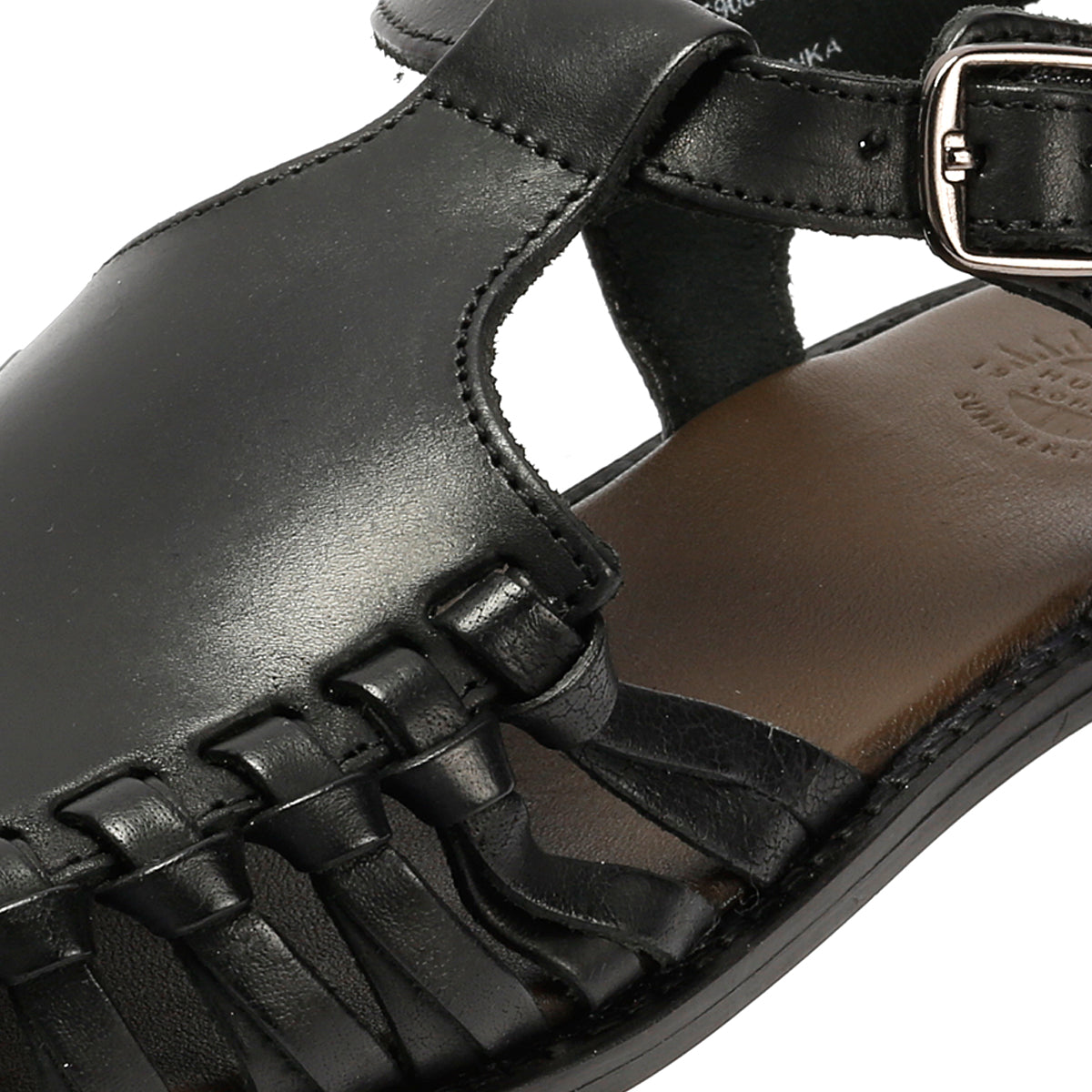 LUNA WOMENS BLACK LEATHER SANDAL