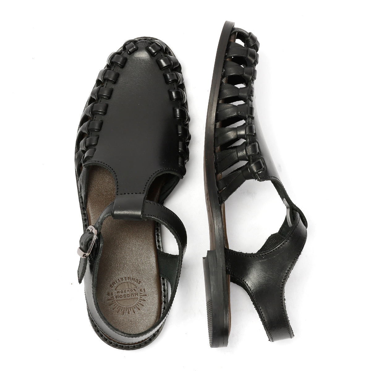 LUNA WOMENS BLACK LEATHER SANDAL