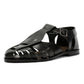 NOVA WOMENS BLACK VEG TANNED  LEATHER SANDAL