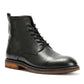 LONDON MENS BLACK TUMBLED LEATHER CAP BOOTS