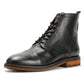 LONDON MENS BLACK TUMBLED LEATHER CAP BOOTS