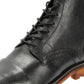 LONDON MENS BLACK TUMBLED LEATHER CAP BOOTS