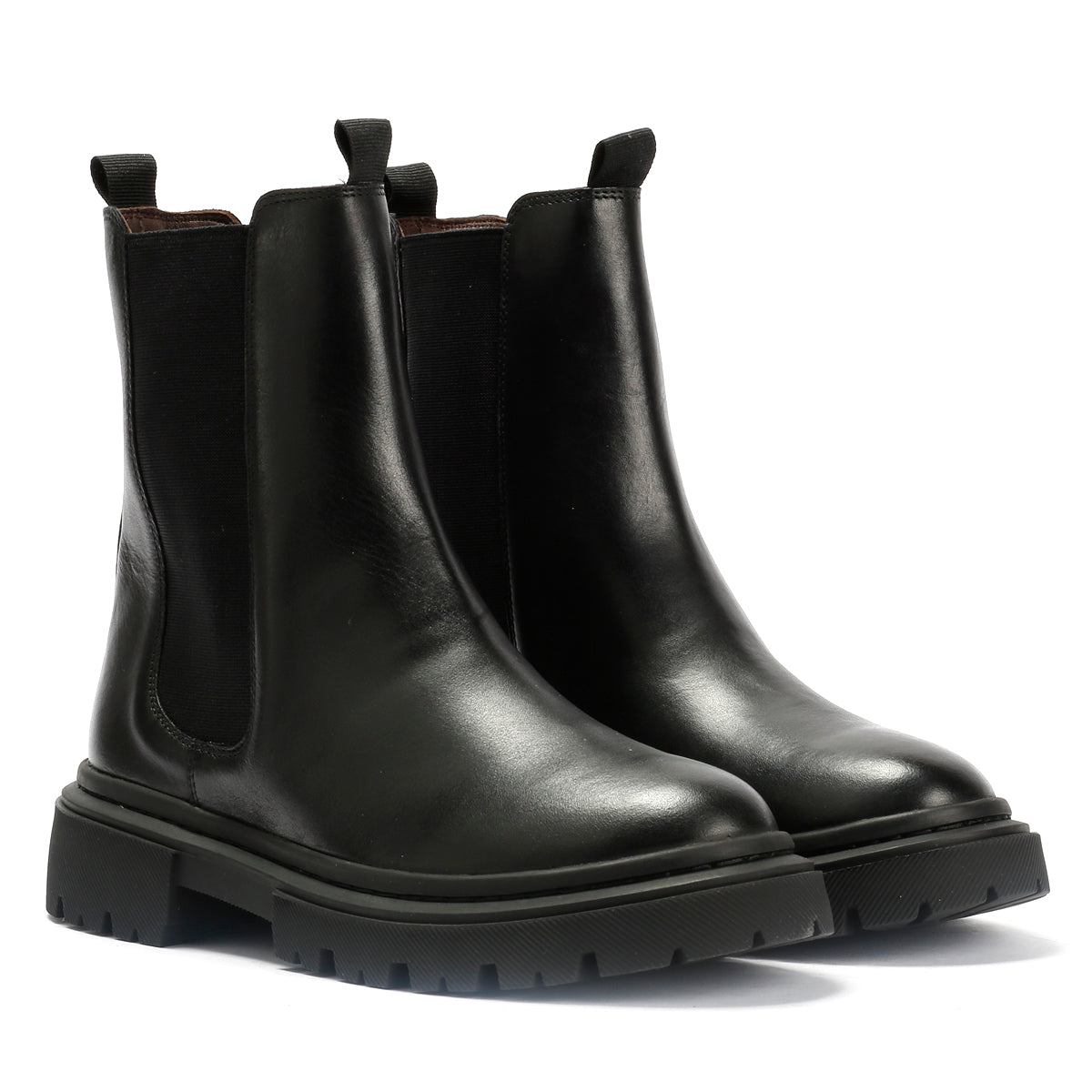 EFFIE WOMENS BLACK WAXY LEATHER SHOES