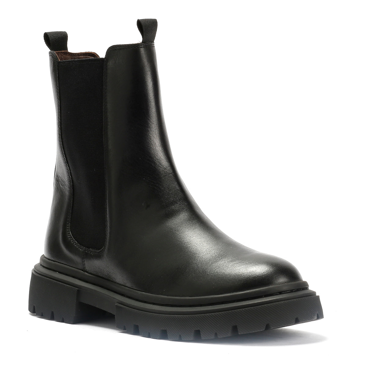 EFFIE WOMENS BLACK WAXY LEATHER SHOES