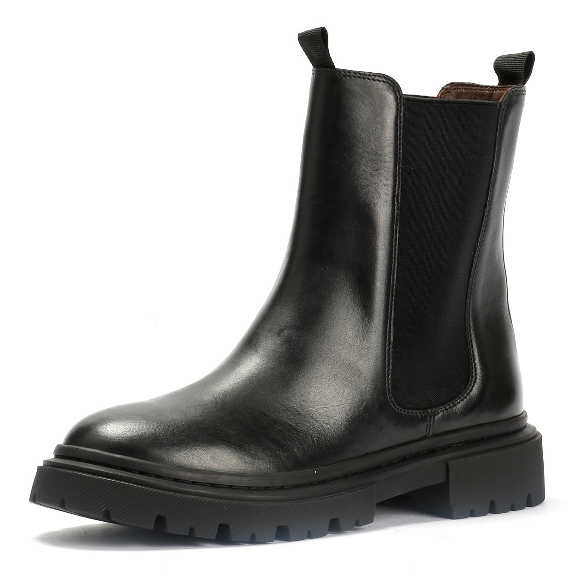 EFFIE WOMENS BLACK WAXY LEATHER SHOES