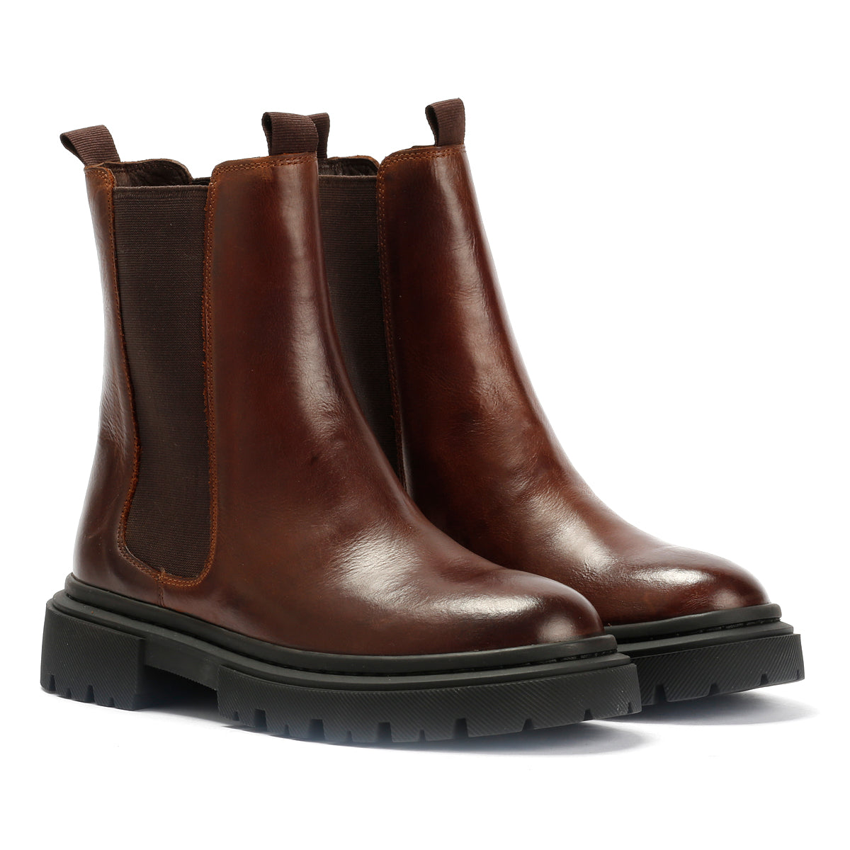 EFFIE WOMENS BROWN WAXY LEATHER SHOES