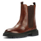 EFFIE WOMENS BROWN WAXY LEATHER SHOES