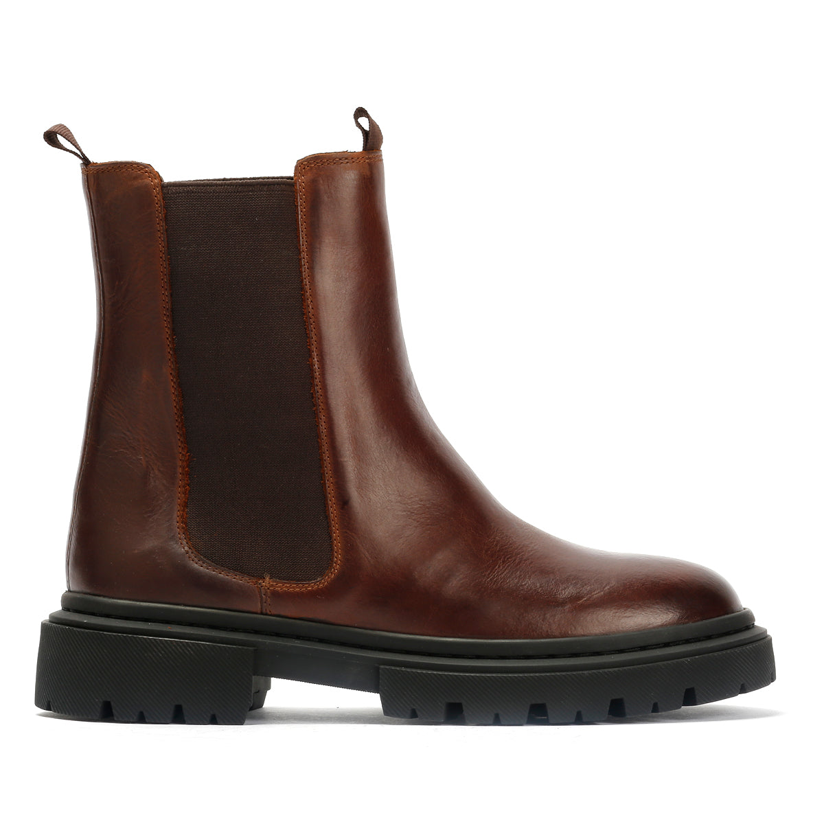 EFFIE WOMENS BROWN WAXY LEATHER SHOES