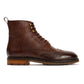 TRUMAN MENS BROWN TUMBLED LEATHER BROGUE BOOTS