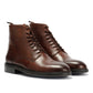 ODIN MENS BROWN WAXY LEATHER DERBY BOOTS