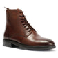 ODIN MENS BROWN WAXY LEATHER DERBY BOOTS
