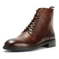 ODIN MENS BROWN WAXY LEATHER DERBY BOOTS