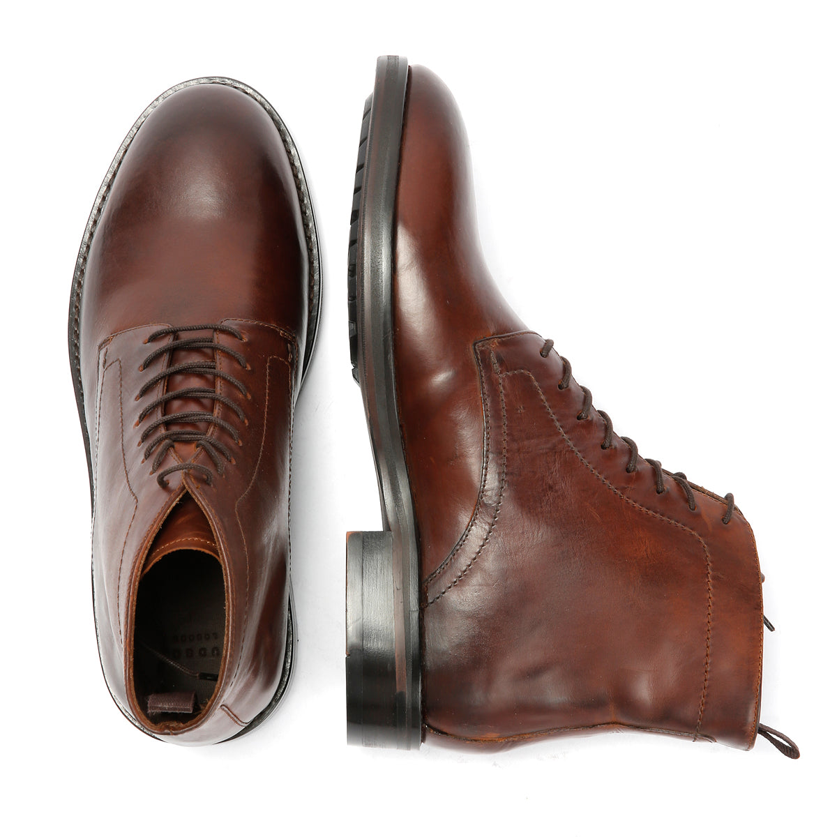 ODIN MENS BROWN WAXY LEATHER DERBY BOOTS