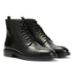 ODIN MENS BLACK WAXY LEATHER DERBY BOOTS