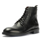 ODIN MENS BLACK WAXY LEATHER DERBY BOOTS