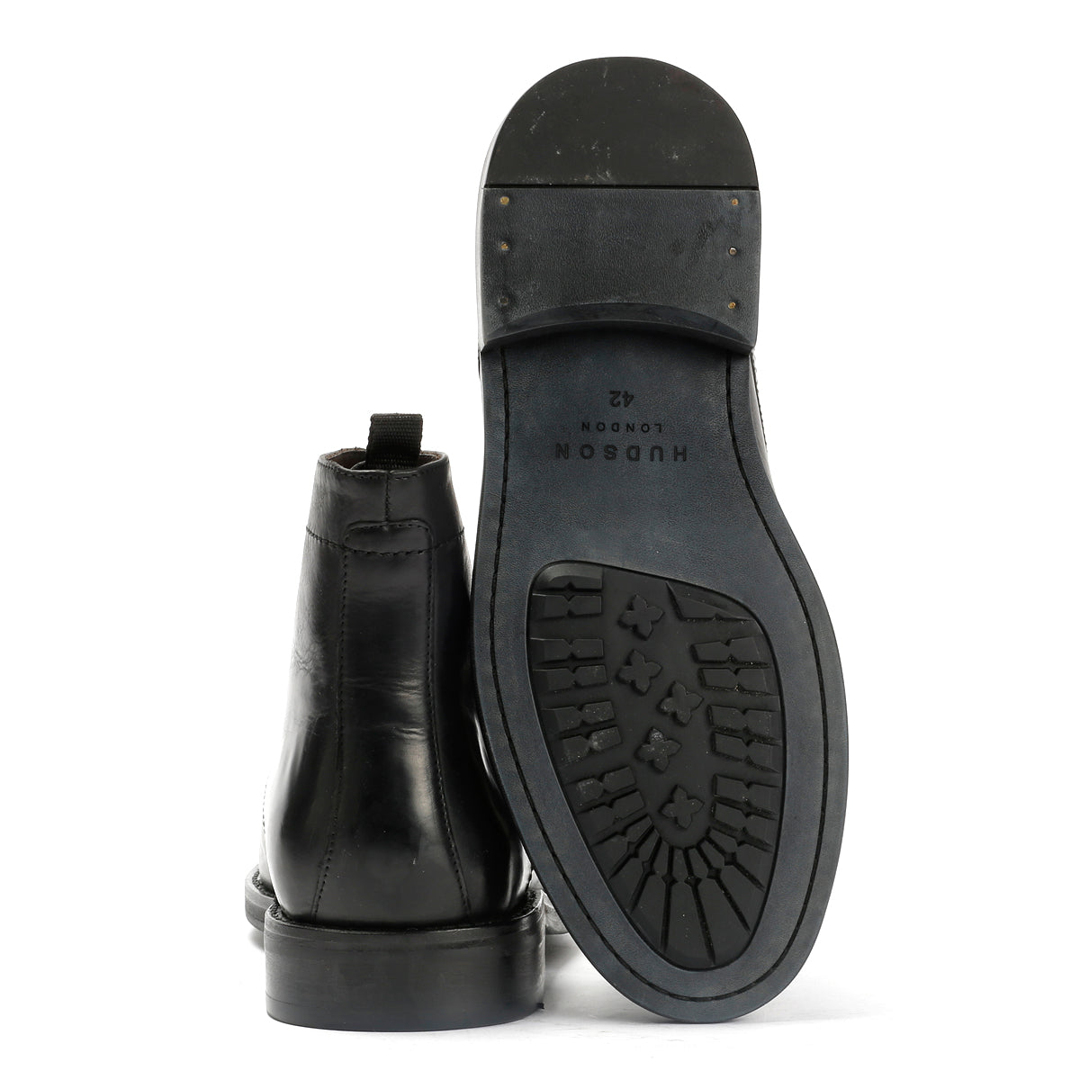 ODIN MENS BLACK WAXY LEATHER DERBY BOOTS