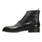 ODIN MENS BLACK WAXY LEATHER DERBY BOOTS