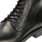 ODIN MENS BLACK WAXY LEATHER DERBY BOOTS