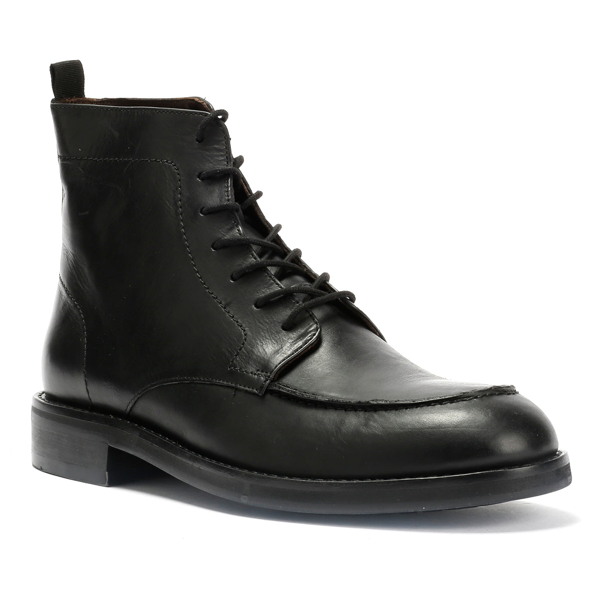PAYTON 2 MENS BLACK WAXY LEATHER APRON BOOTS