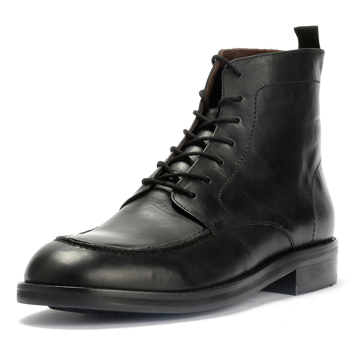 PAYTON 2 MENS BLACK WAXY LEATHER APRON BOOTS