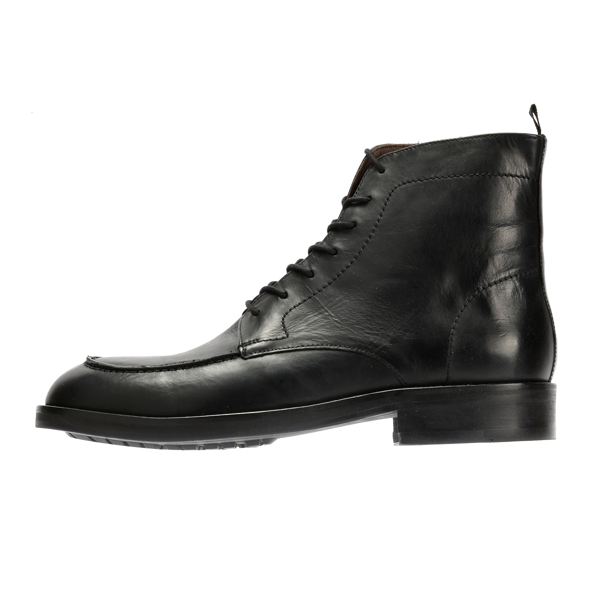 PAYTON 2 MENS BLACK WAXY LEATHER APRON BOOTS