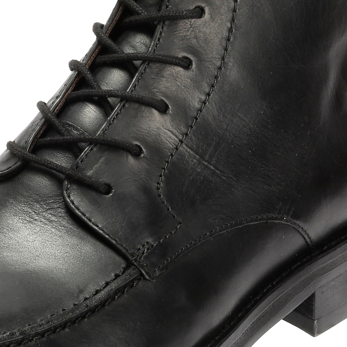 PAYTON 2 MENS BLACK WAXY LEATHER APRON BOOTS