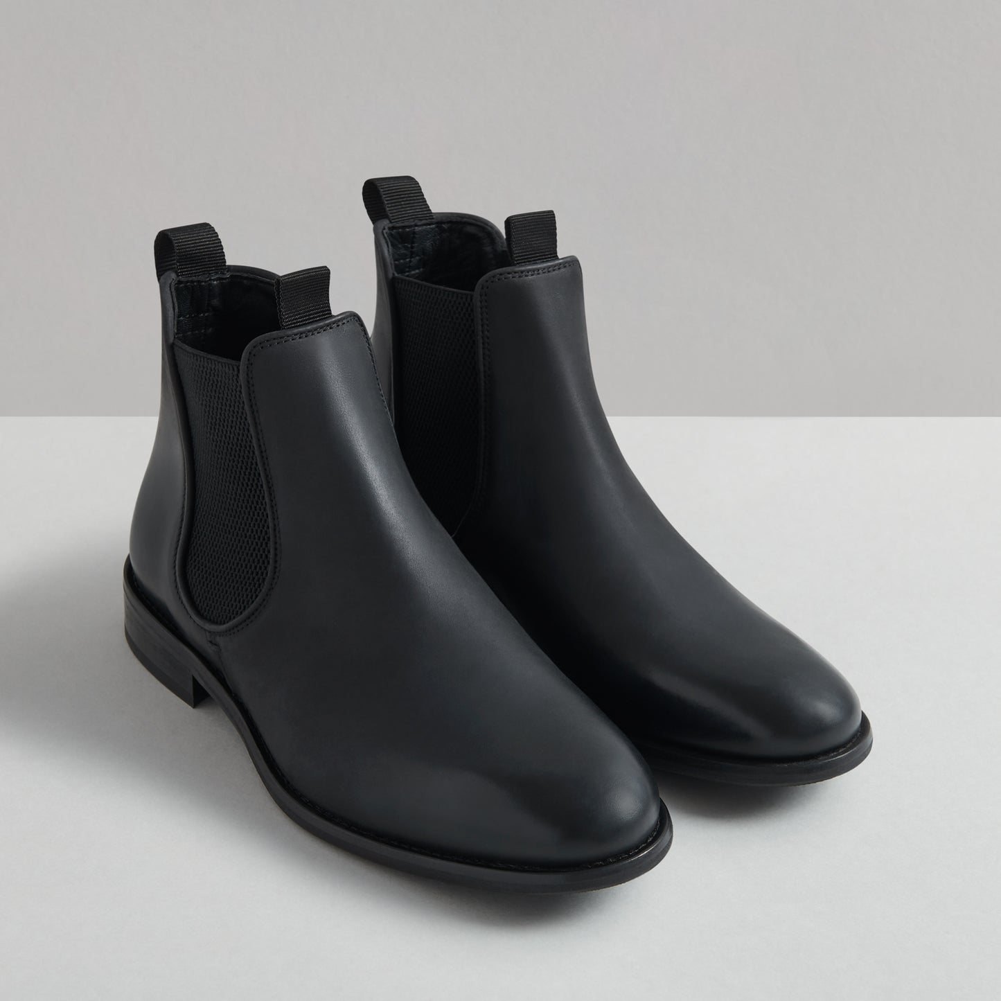 LANGLEY BLACK LEATHER CHELSEA BOOT