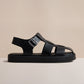 NAOMI WOMENS  BLACK LEATHER SANDA