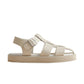 NAOMI  WOMENS ECRU LEATHER SANDAL