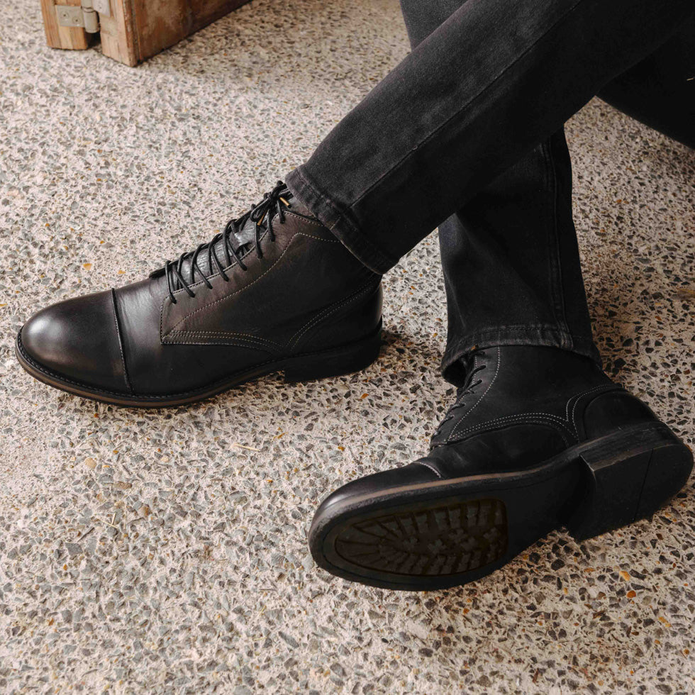 Mens black oxford outlet boots