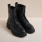 RIPLEY BLACK LEATHER COMBAT BOOT