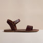 ROSEMARY WOMENS  BROWN LEATHER SANDAL