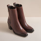 REY WOMENS BROWN VEG TAN ZIP BOOT