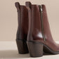 REY WOMENS BROWN VEG TAN ZIP BOOT
