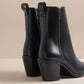 REY WOMENS BLACK VEG TAN ZIP BOOT