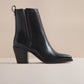 REY WOMENS BLACK VEG TAN ZIP BOOT