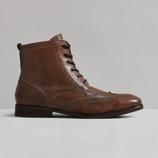 SIMPSON TAN WASHED LEATHER BOOT