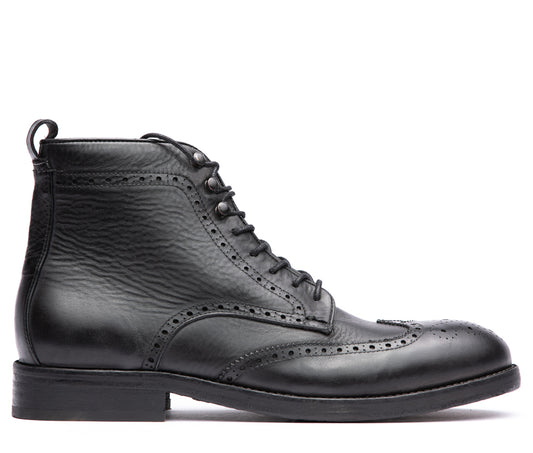 SHERWOOD BLACK DRUM DYE BROGUE BOOT