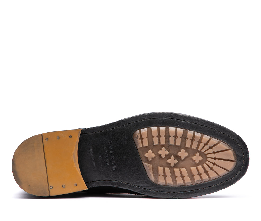 SHERWOOD BLACK DRUM DYE BROGUE BOOT