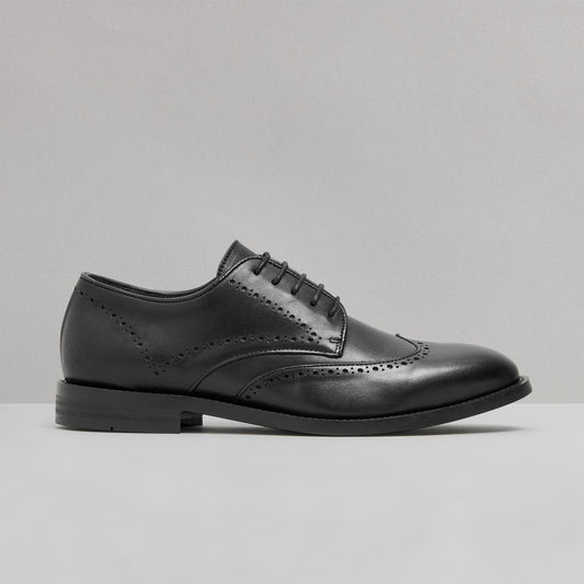 WINSLOW BLACK LEATHER BROGUE
