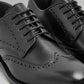 WINSLOW MENS  BLACK LEATHER BROGUE