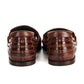 FORNELL MENS BROWN LEATHER WEAVE SANDALS