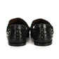 FORNELL MENS BLACK LEATHER WEAVE SANDALS