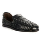 FORNELL MENS BLACK LEATHER WEAVE SANDALS