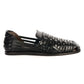 FORNELL MENS BLACK LEATHER WEAVE SANDALS