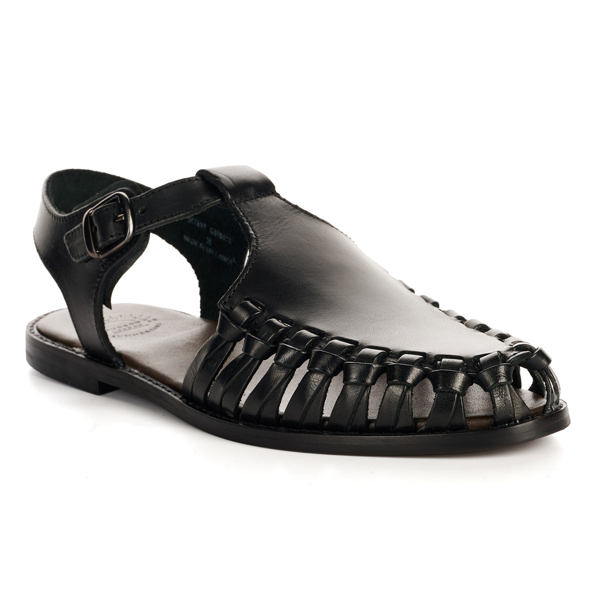 LUNA WOMENS BLACK LEATHER SANDAL